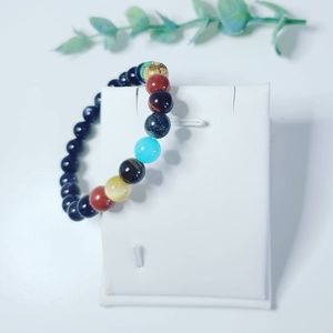 Solar Gallaxy Blue Goldstone and crystals bracelet